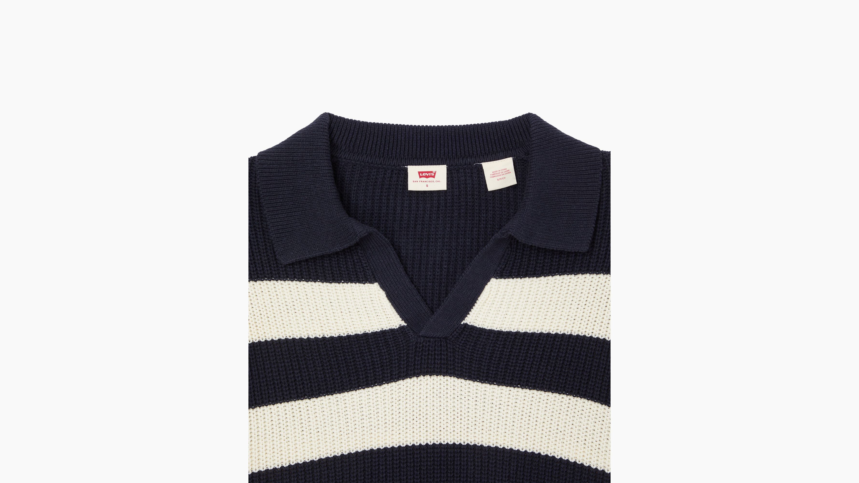 Pull-over col polo Eve - Gem Stripe Nightwatch - Bleu