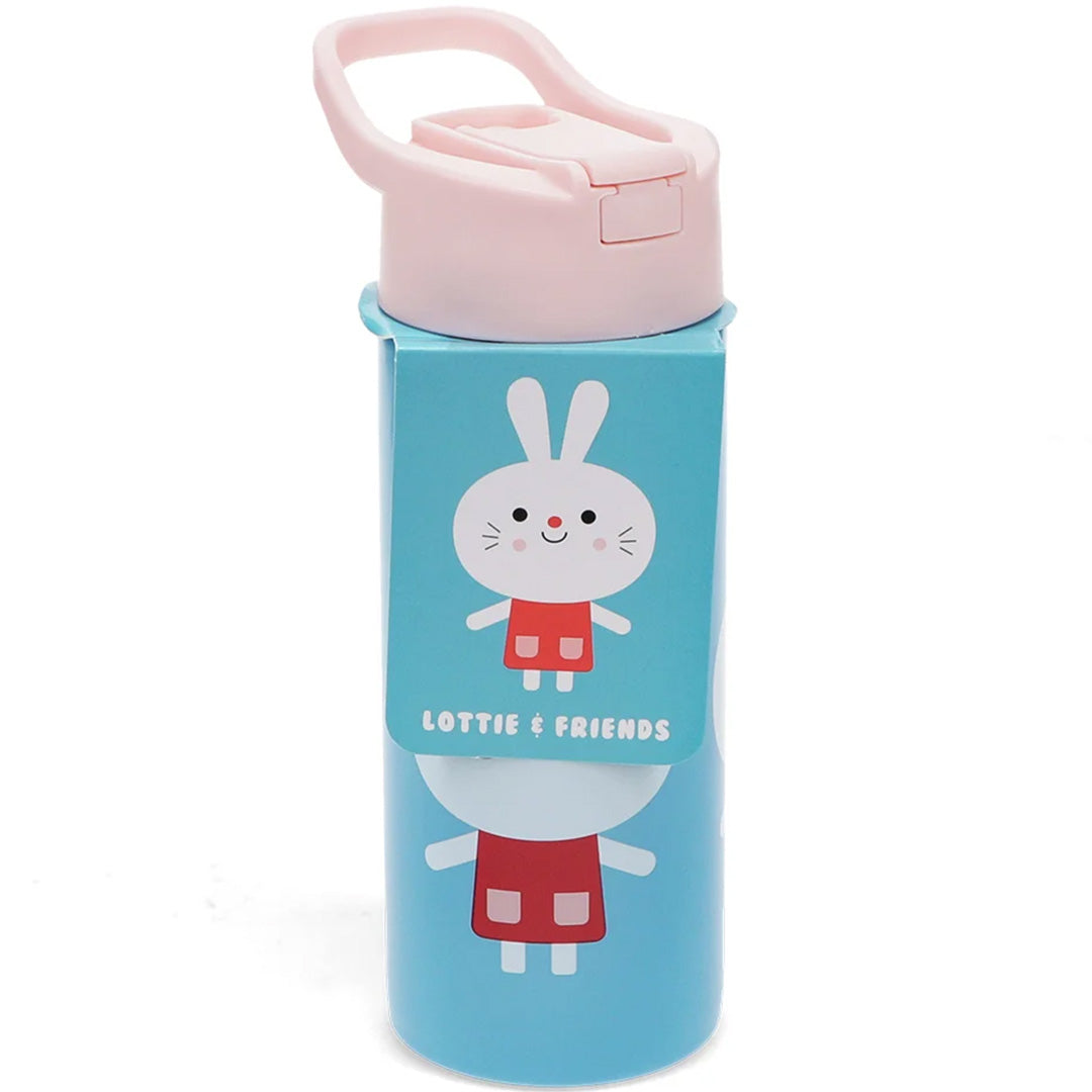 Rex london rvs drinkfles met rietje - lottie and friends - 500 ml