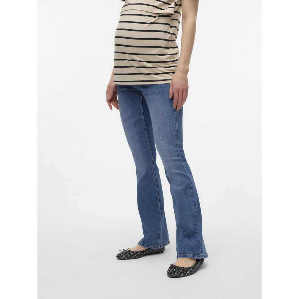 Køb Vero Moda Maternity Medium Blue Denim Sigi Flared Denim Jeans Noos