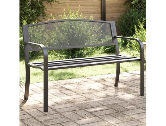 VIDAXL - Banc de jardin 119 cm noir acier