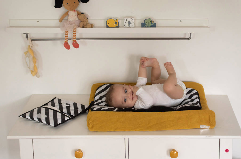Napper verschoningsmatje + luieretui Black Stripes