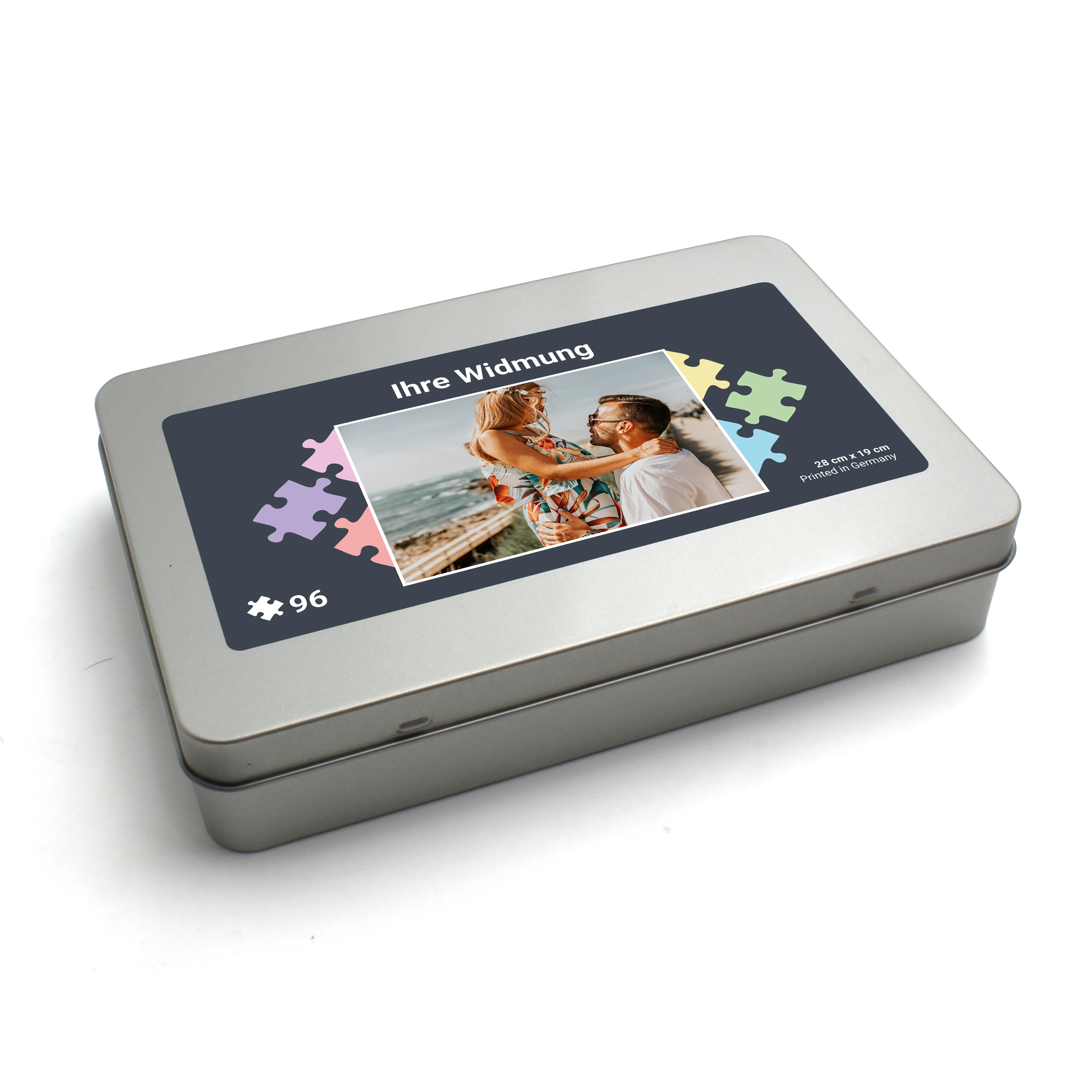 Puzzle mit Foto bedrucken, in Metall-Box (Anzahl-Teile: 96)