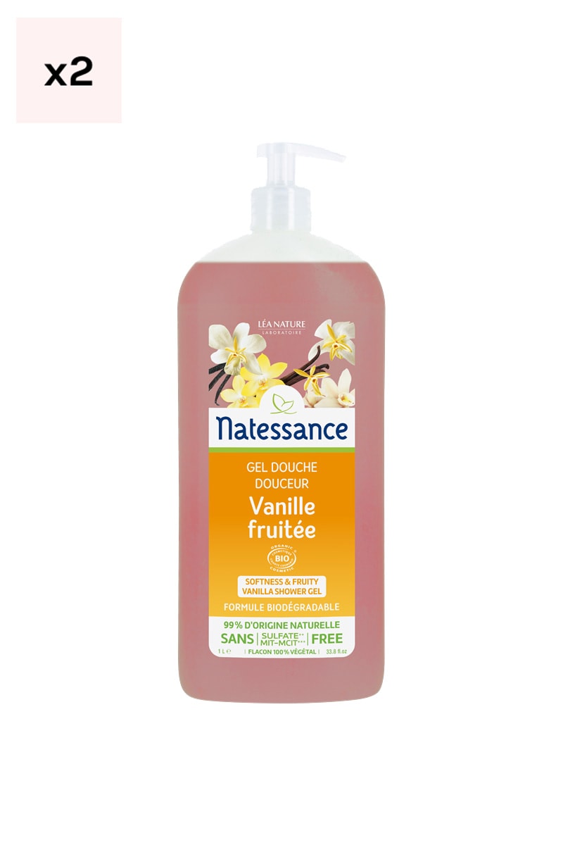 Gels douche douceur bio - Vanille fruitée - 2 x 1 L