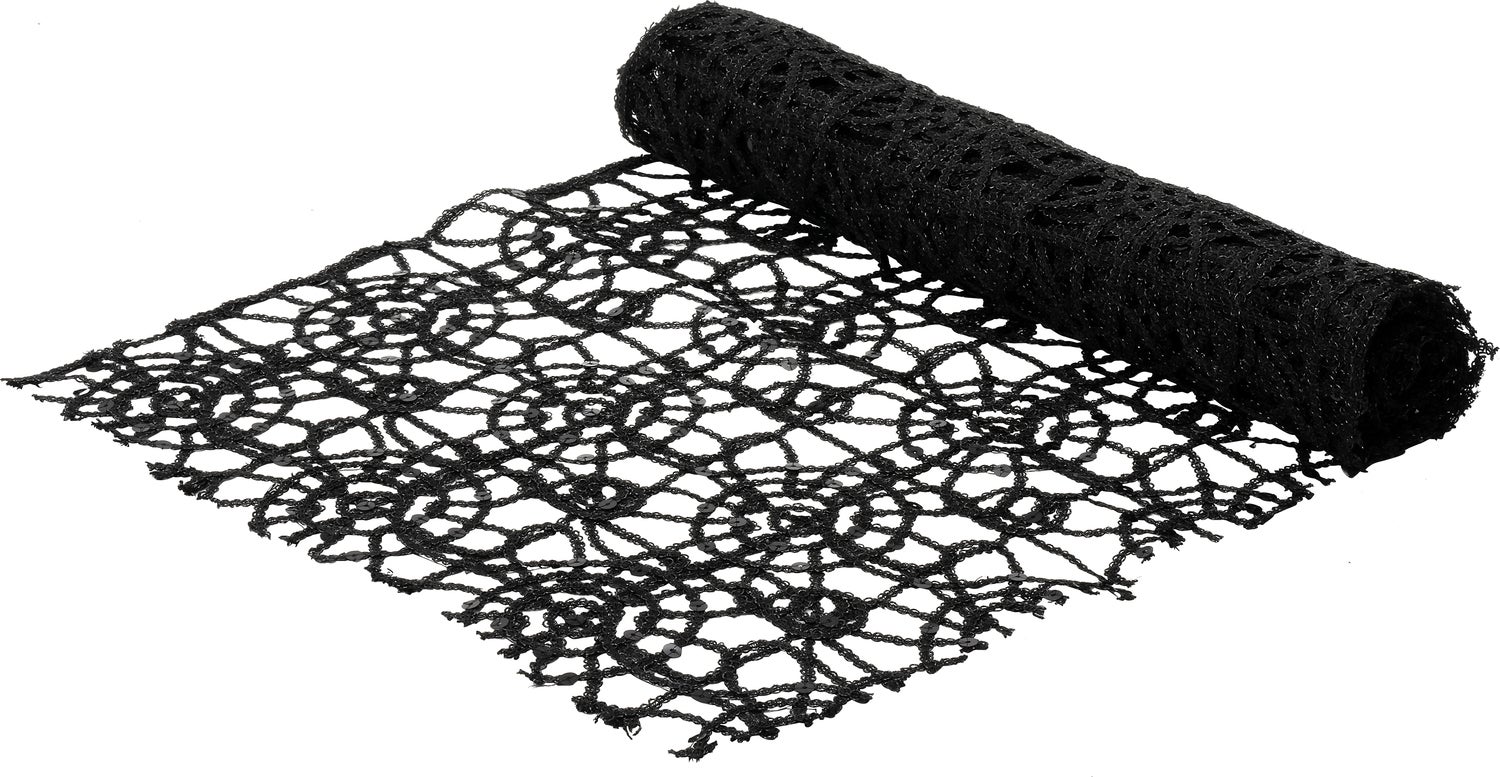 Intratuin tafelloper Senna zwart 200 x 35 cm