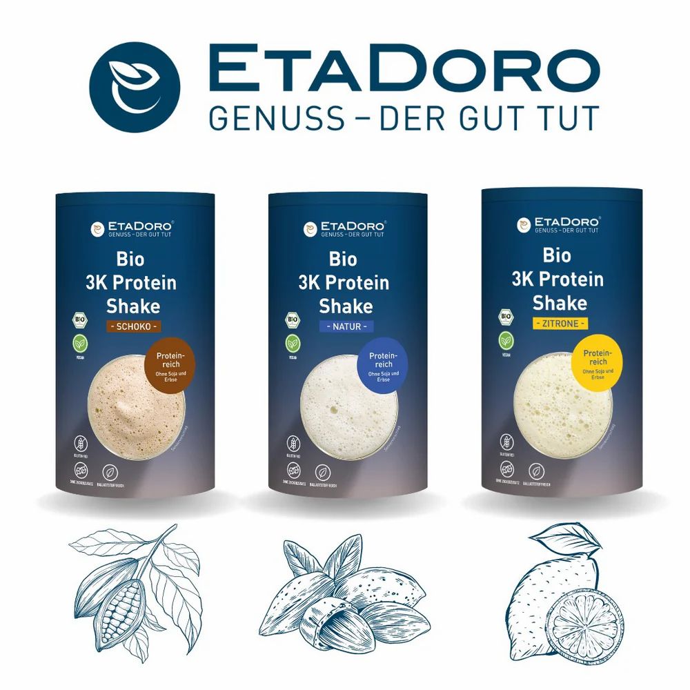 ETADORO Bio 3K Protein Shake vegan -  Natur