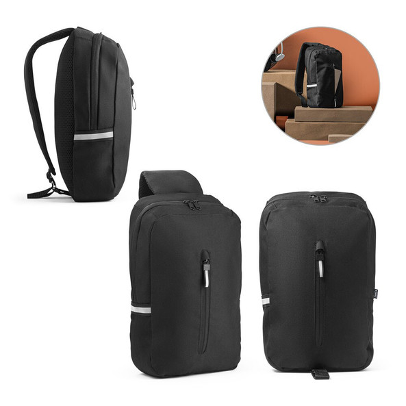 hi!dea 92191 - Sac à dos à sangle unique en 300D polyester recyclé et 600D polyester recyclé, avec doublure en polyester recyclé 210D