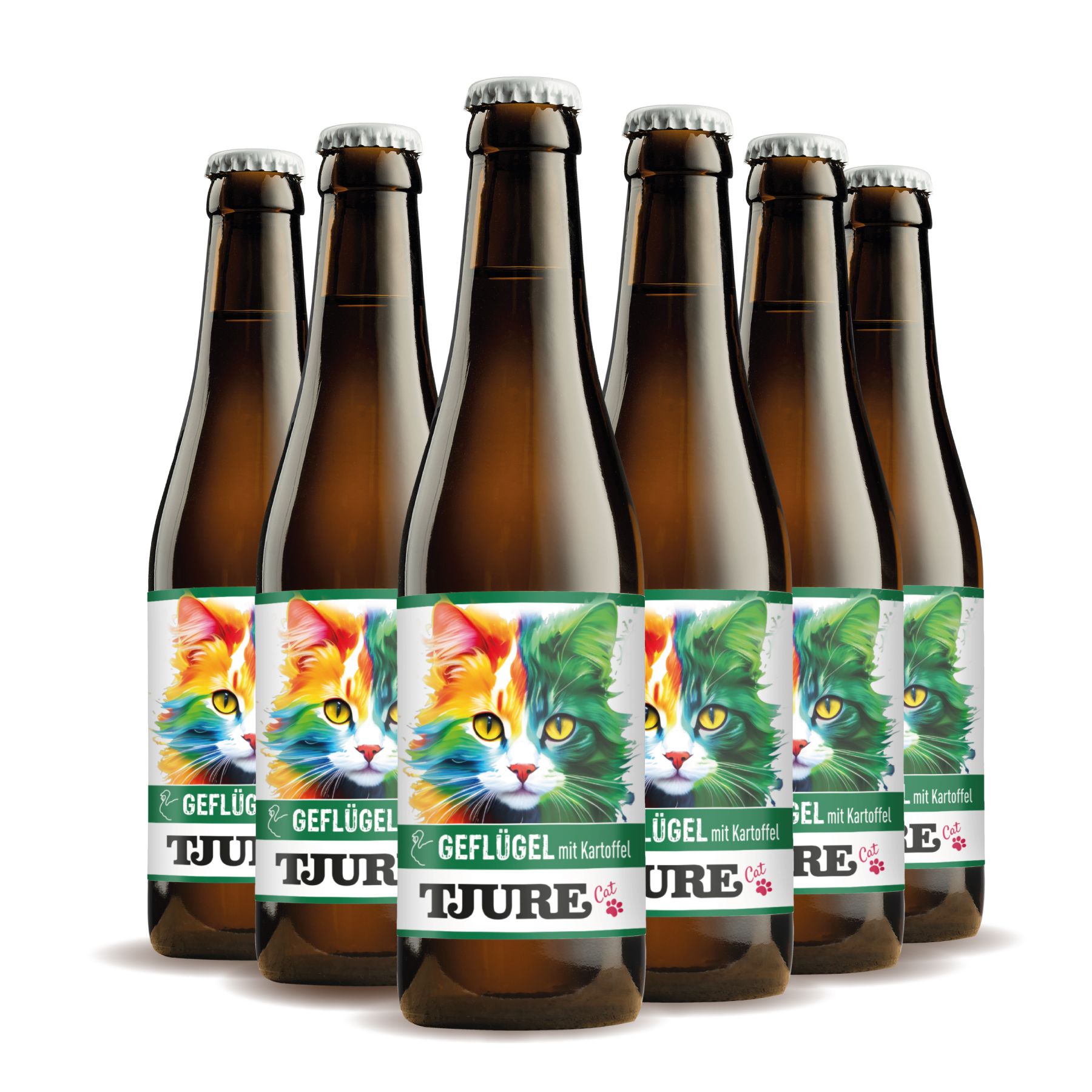 Tjure Katze Geflügel und Kartoffel Sixpack