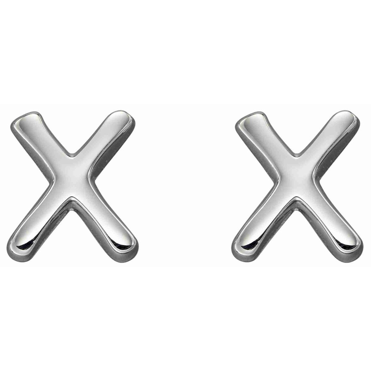 Boucle d'oreille lettre X en argent 925/1000