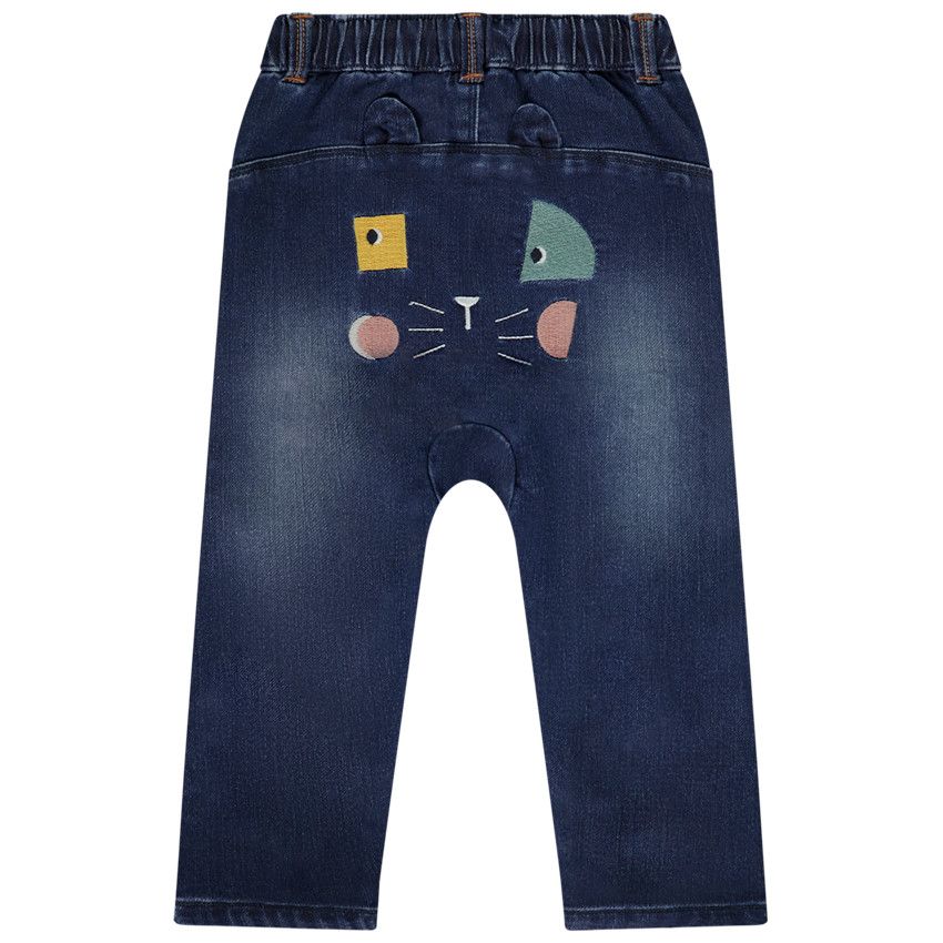Jean denim like avec broderies pour bébé garçon - Bleu moyen