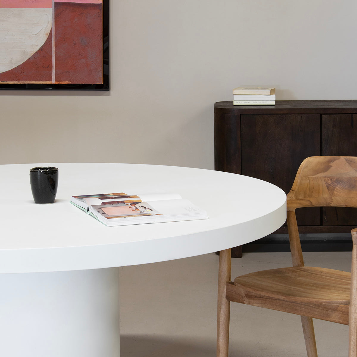 Giga Meubel - Eettafel Rond Wit 150cm - Eco Composiet - Eden