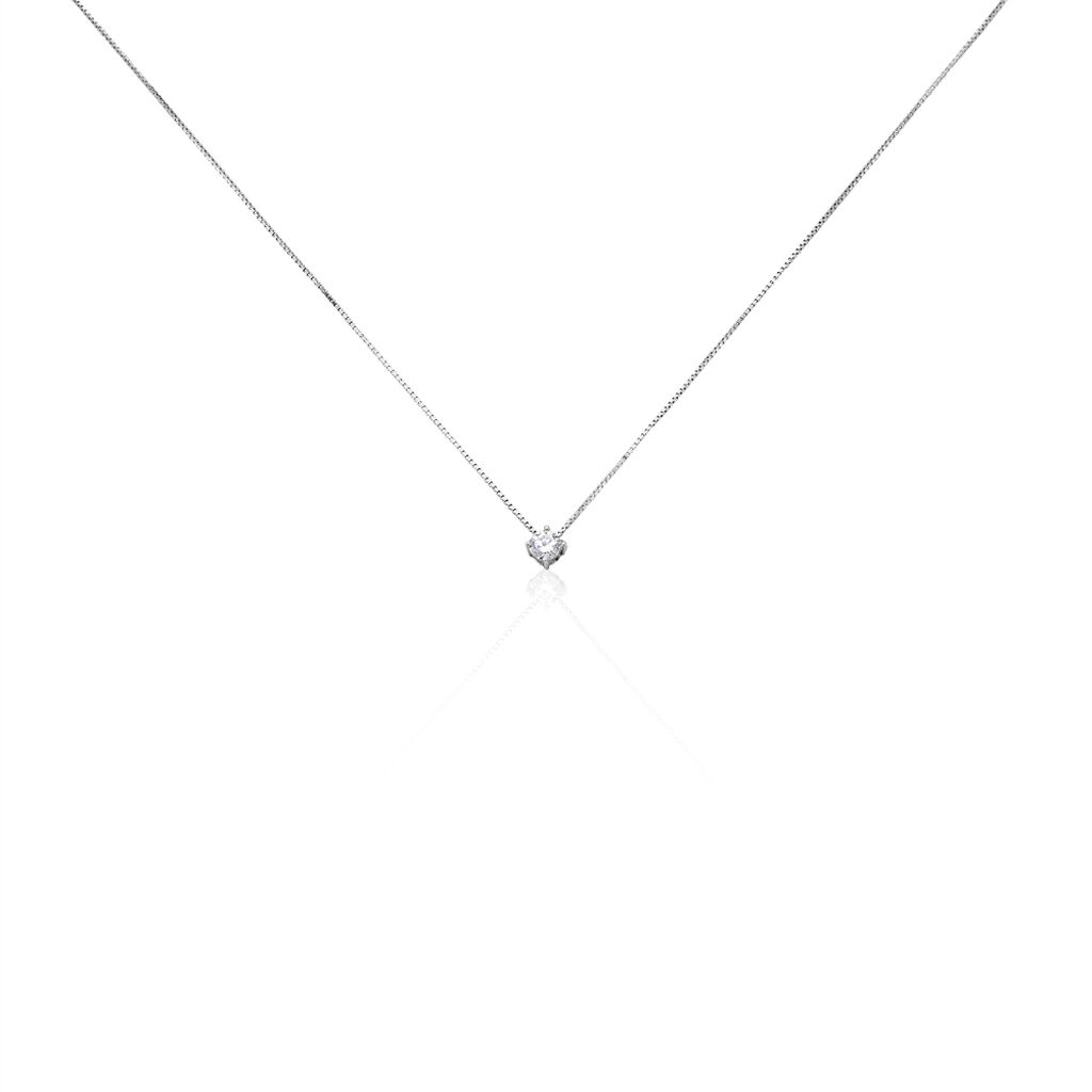 Collier Germinie Argent Blanc Oxyde De Zirconium