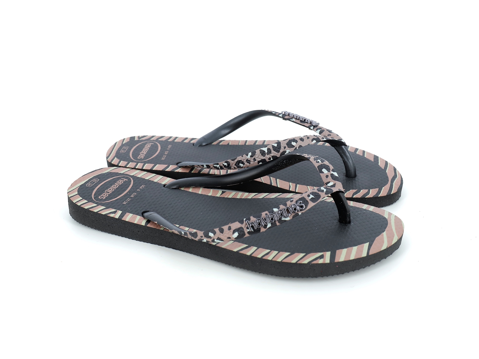 Havaianas-SLIM ANIMAL FASH 4147966 Plastique Noir Rose