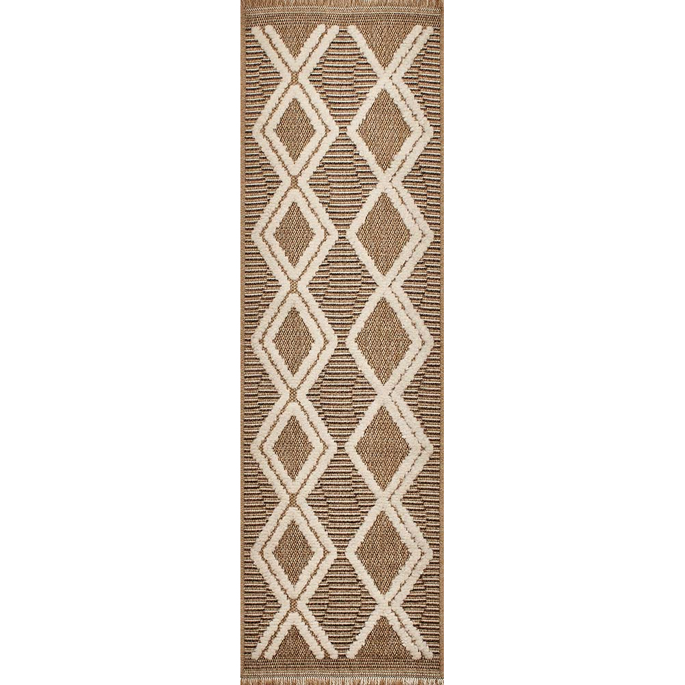 Tapis intérieur extérieur aspect jute marron tulum 9048 170 x 120 cm