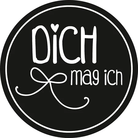 Knorr Prandell Stempel aus Holz, rund Motivgröße ca. Ø 3,2 cm, Motiv: Dich mag ich