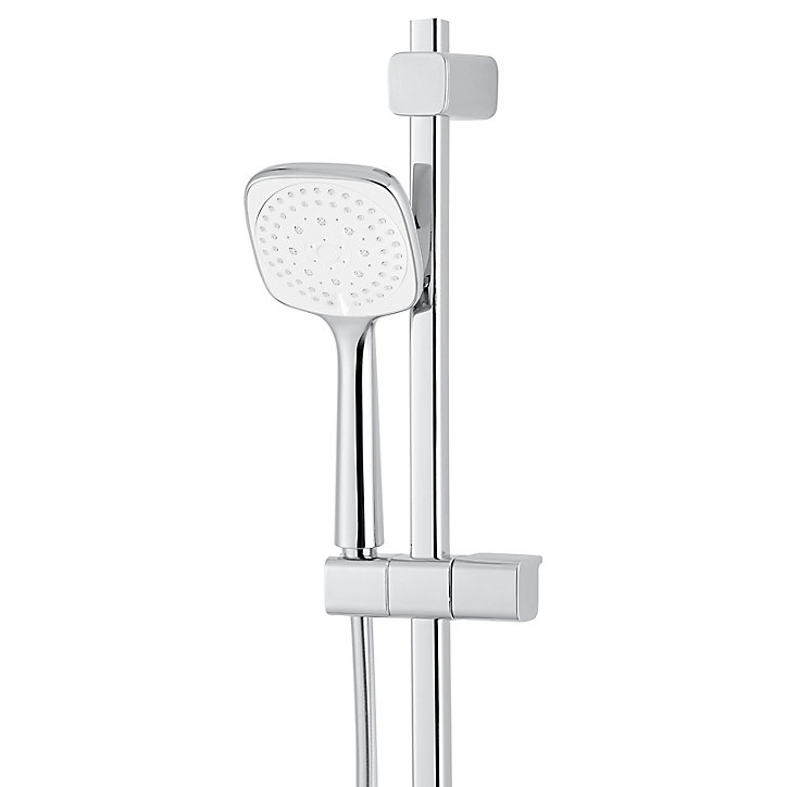 Kit de douche thermostatique chrome GoodHome Teesta