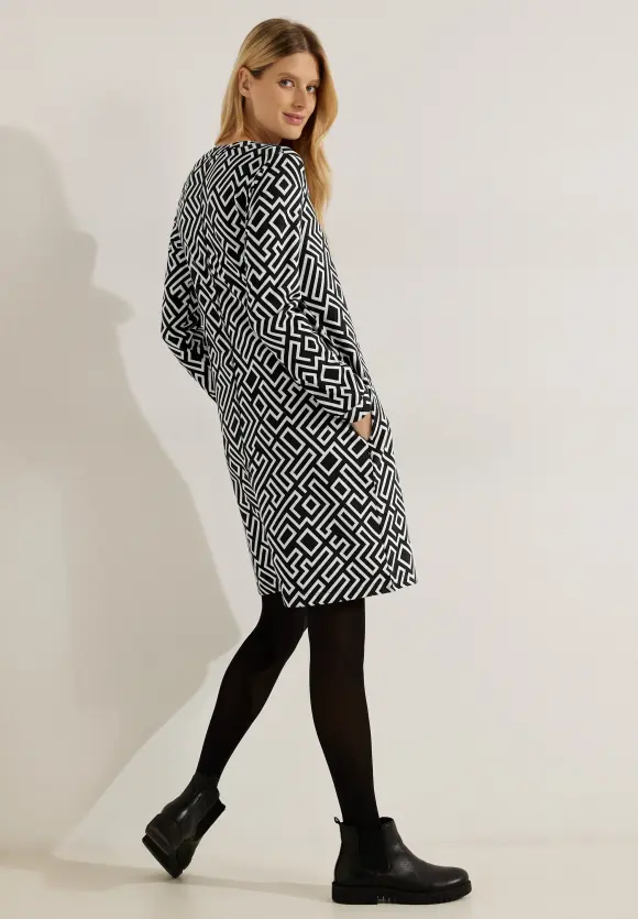 Jacquard Printkleid - Black