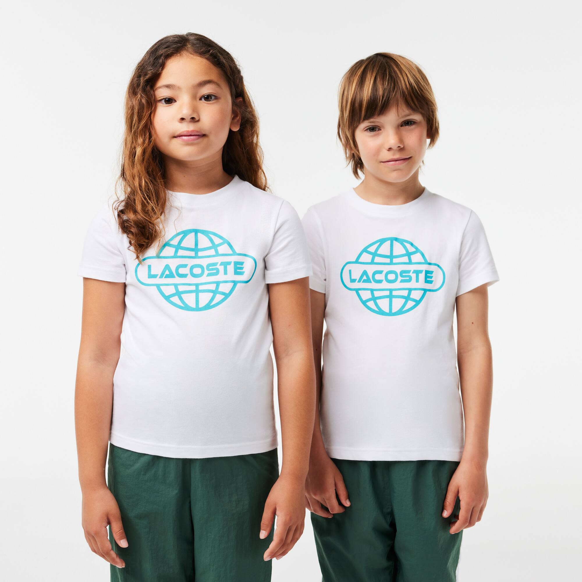 T-Shirt aus Baumwolljersey mit Planet-Aufdruck T-Shirts & Hemden - Weiss - Lacoste - Kinder