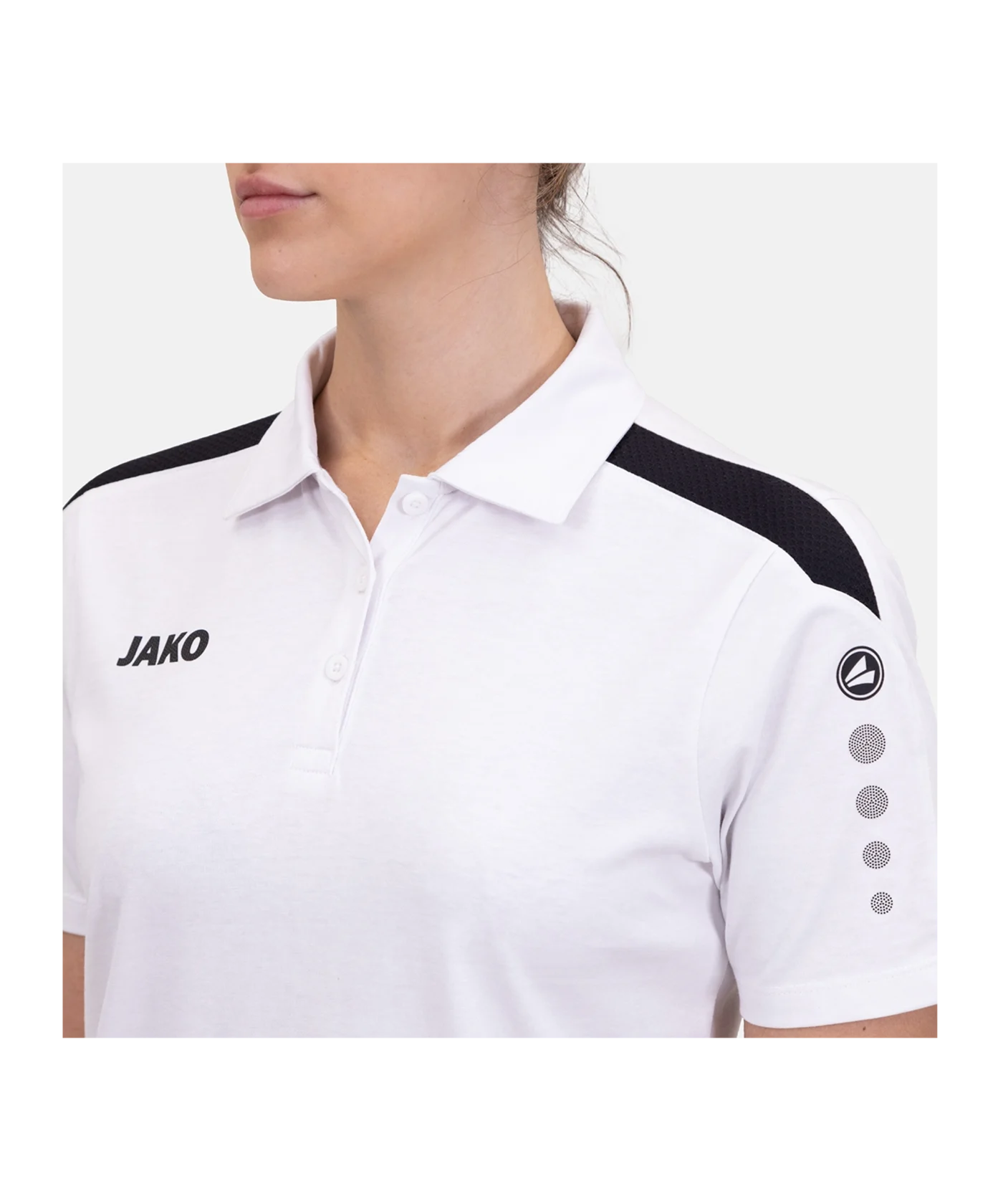 JAKO Power Poloshirt Damen Weiss Schwarz F000