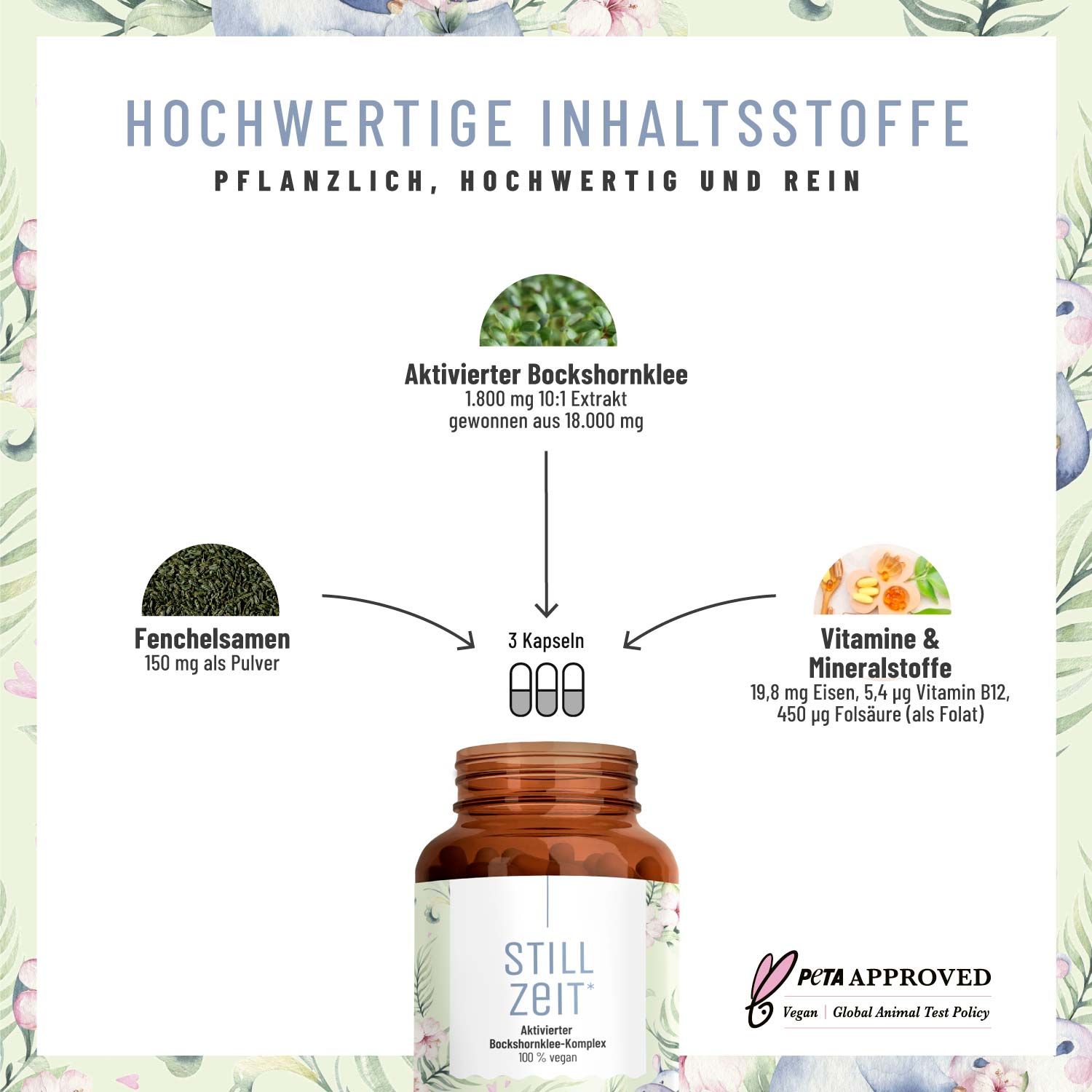 Bockshornklee Kapseln vegan & aktiviert - Bockshornklee Komplex für stillende Mütter - NATURTREU®