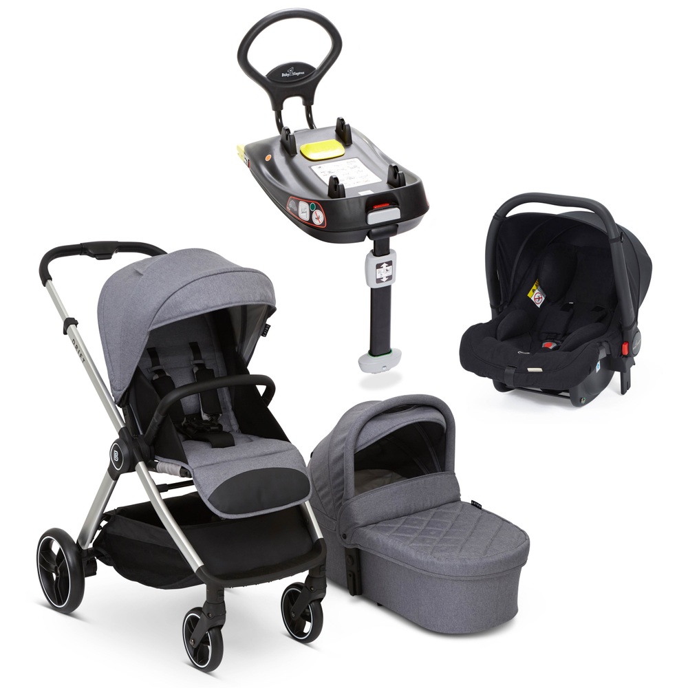 Drift by Baby Elegance 3-in-1 Reisesystem Silber, Autositz & Basis-Set