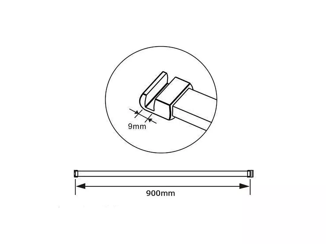 Paroi de douche à l'italienne 160x200cm en verre 8mm securit anticalcaire, avec barre de fixation 90cm recoupable - Noir Mat