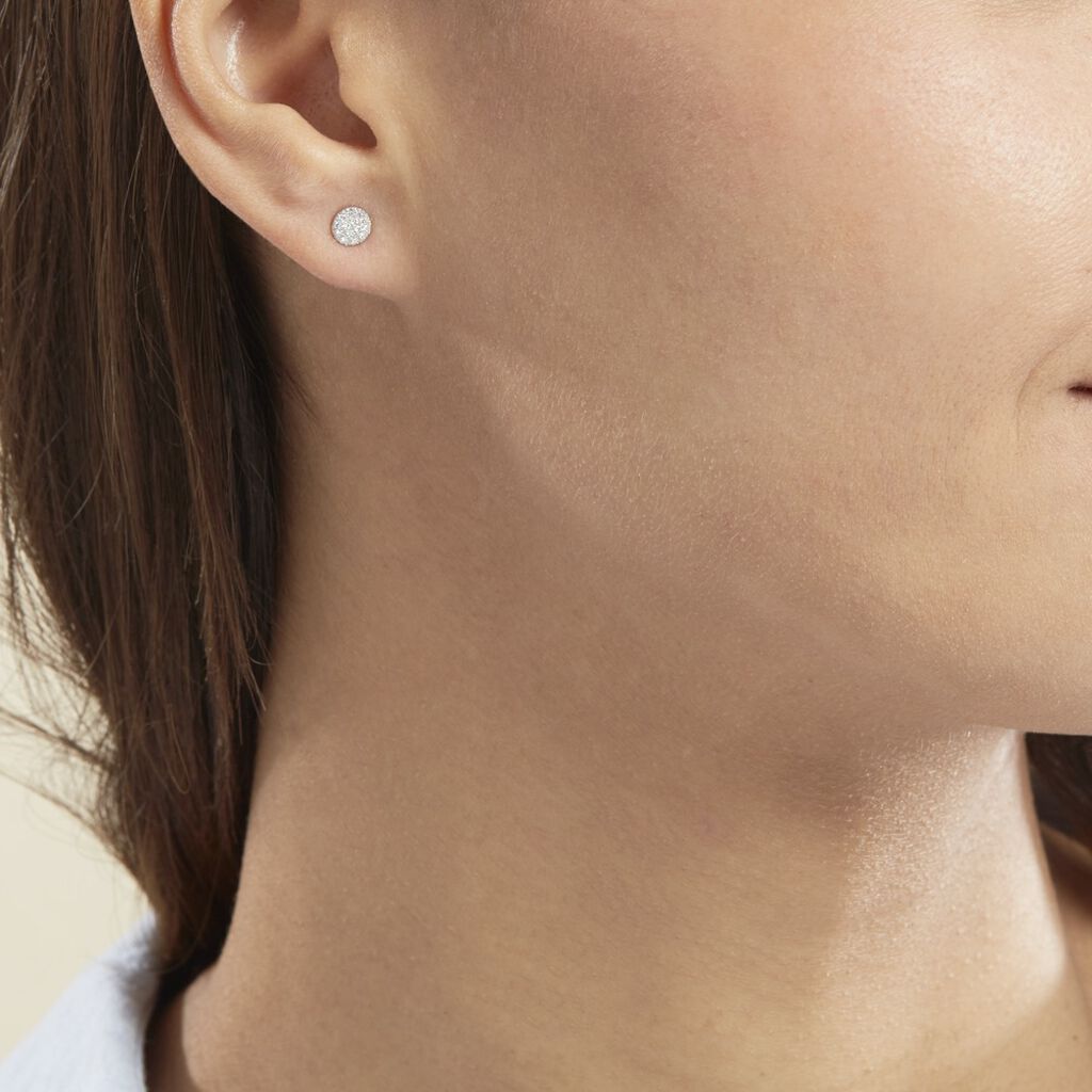 Boucles D'oreilles Puces Teani Or Jaune Diamant