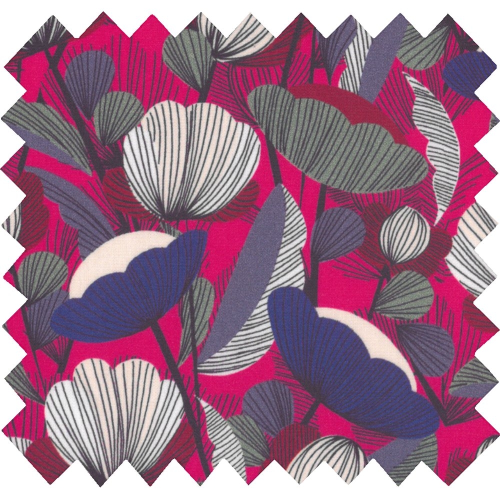 Coupon Tissu 50 Cm Pavot Fuchsia