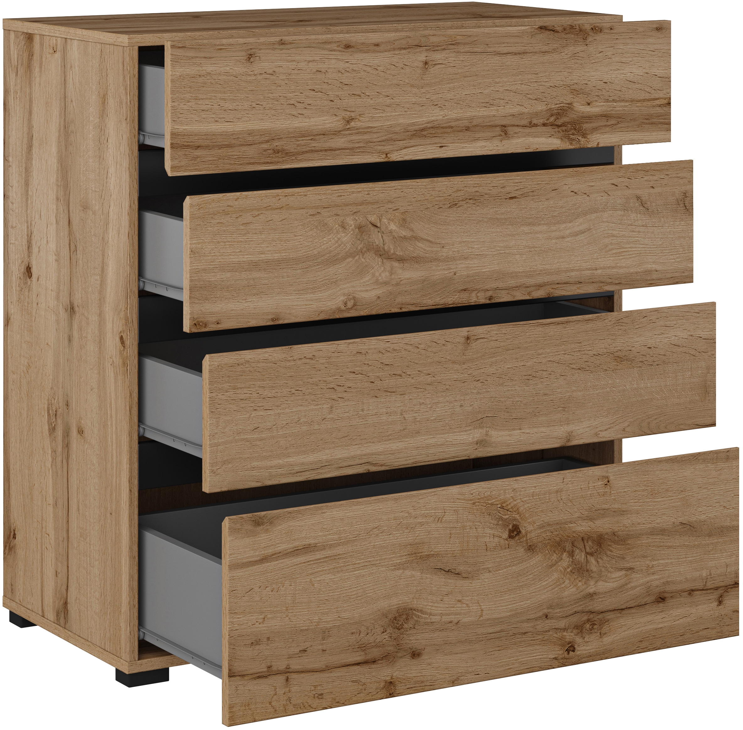 Home affaire Schubkastenkommode »Cross, moderne grifflose Kommode, 80x40x85cm (BxTxH)« Schubladenschrank, Sideboard mit 4 Schubkasten