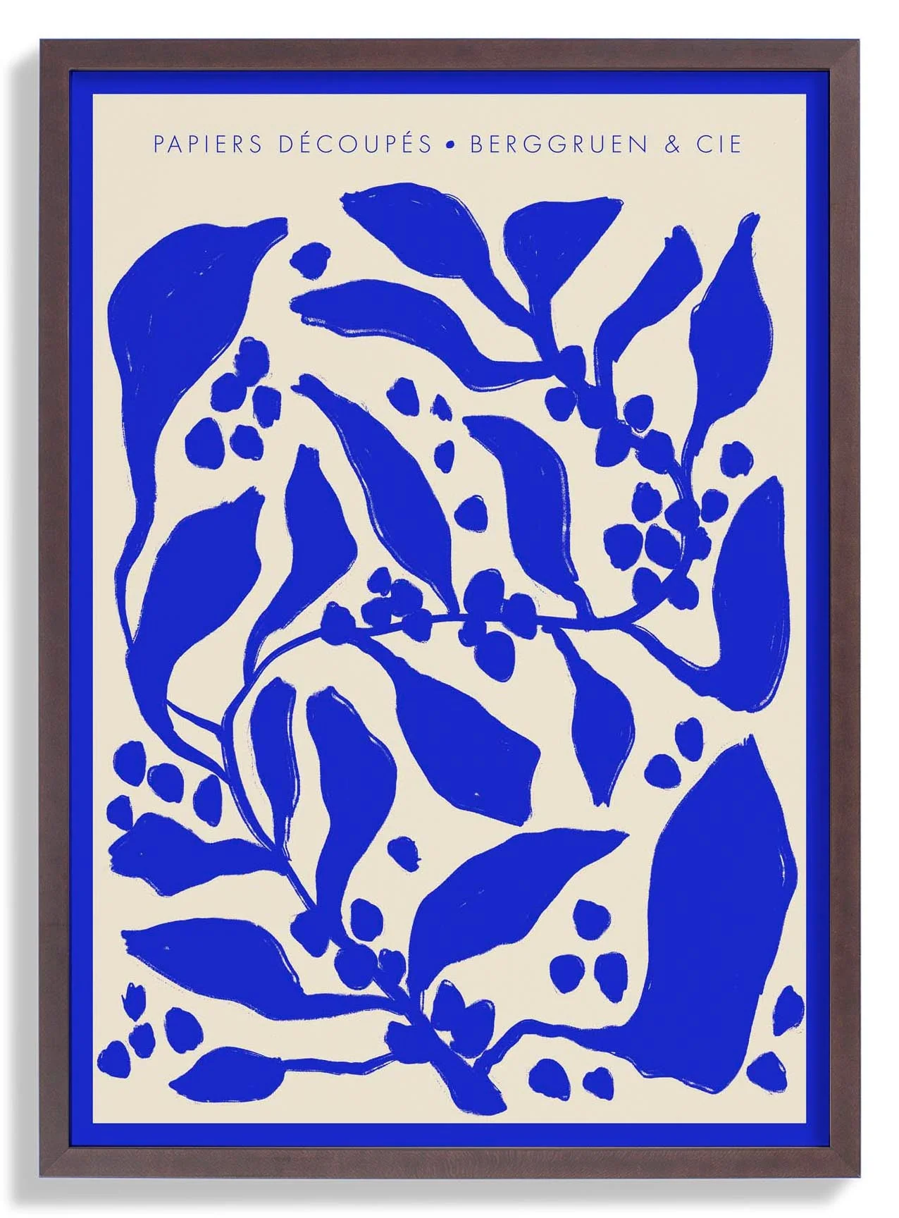 Blaue Beeren Papiers Découpés Kunstausstellung