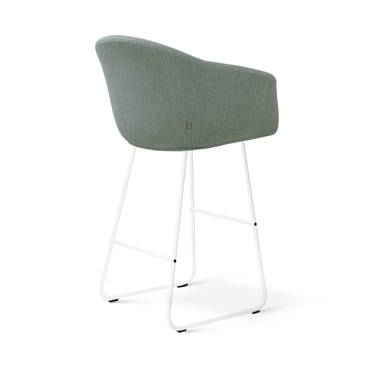 Barkruk Nino-Otis H75 cm wit onderstel saliegroen