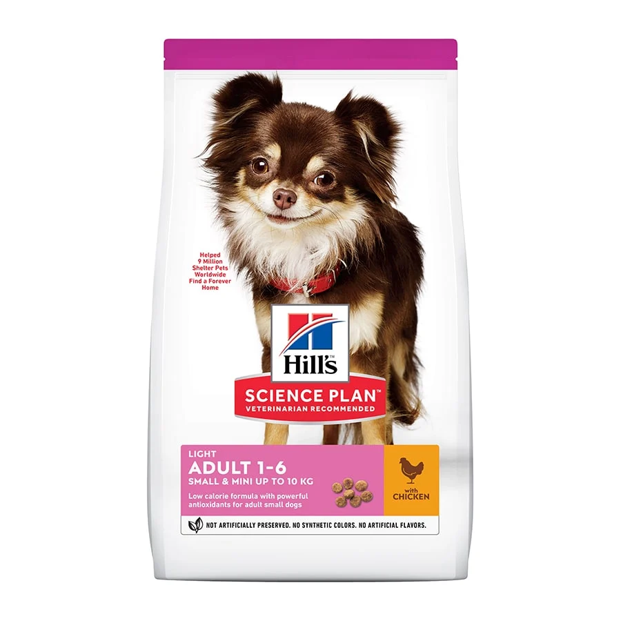 Ração Hill's Science Plan Light Adult para Cães de Pequeno e Pequeno Porte com Sabor de Frango