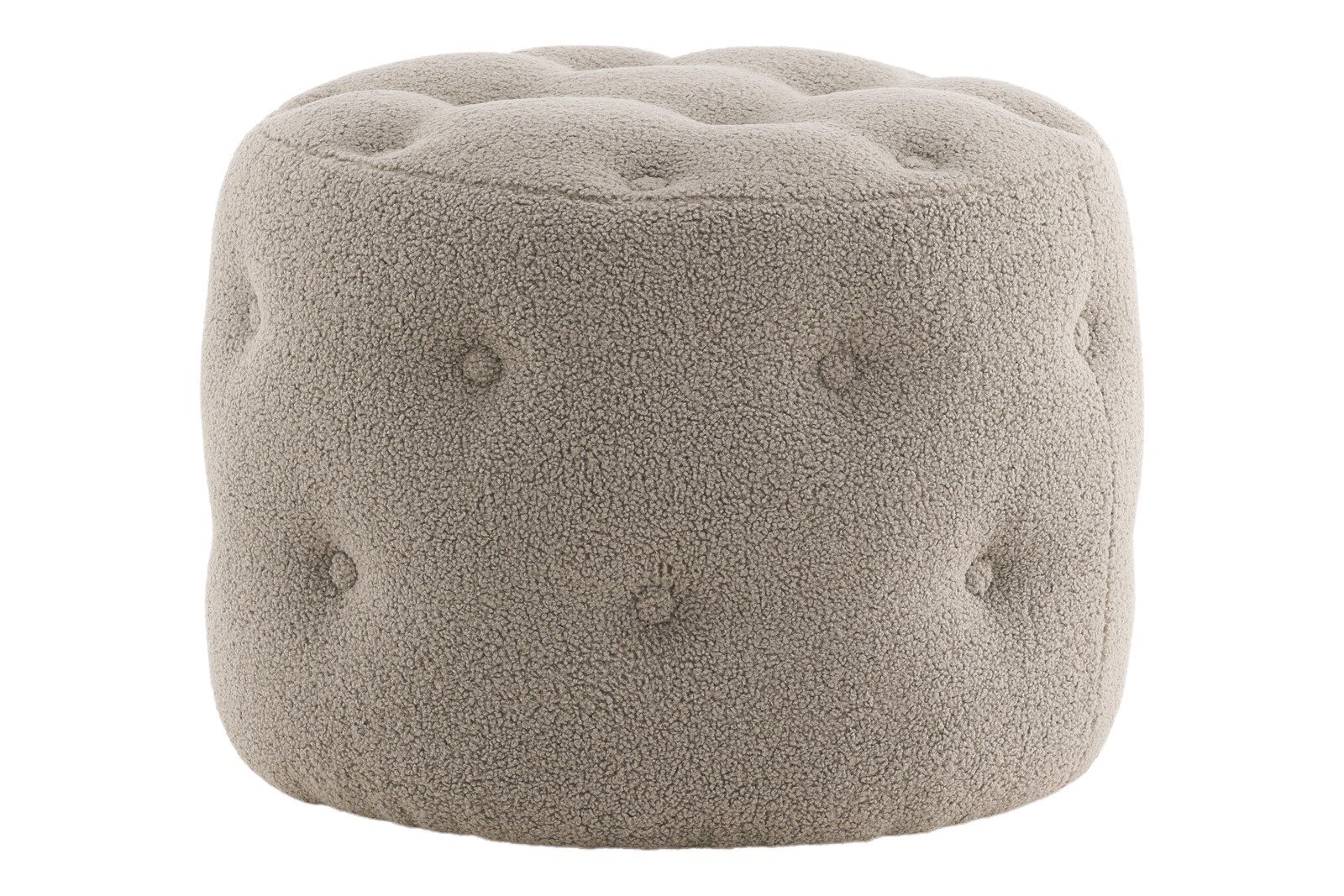 Benjamin pall Ø55cm. Tekstil Teddy Grå.