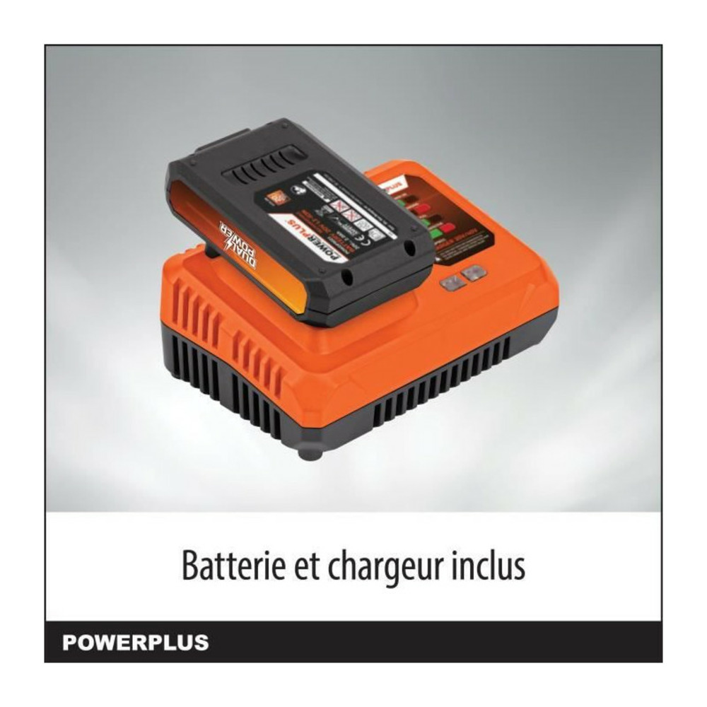 Coupe-bordures a batterie 20v dual power powdpg75420 - ø 250 mm - batterie 20v 2ah et chargeur 4ah inclus - fonction dresse-bor