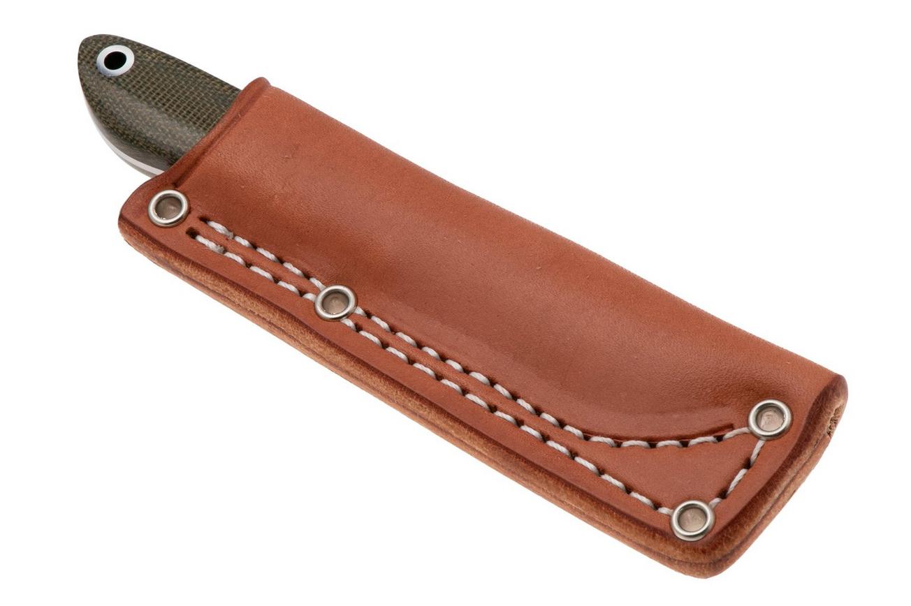 Bark River PSK Satin CPM 3V Green Canvas Micarta, vaststaand mes
