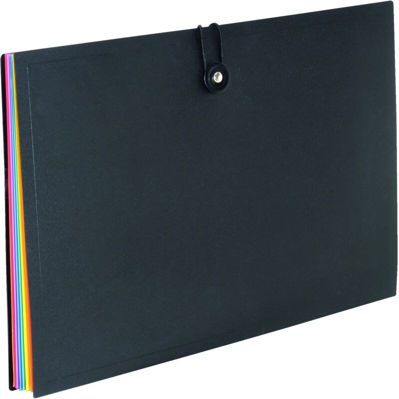 Trieur plastique Viquel Rainbow Class à soufflet 8 divisions noir