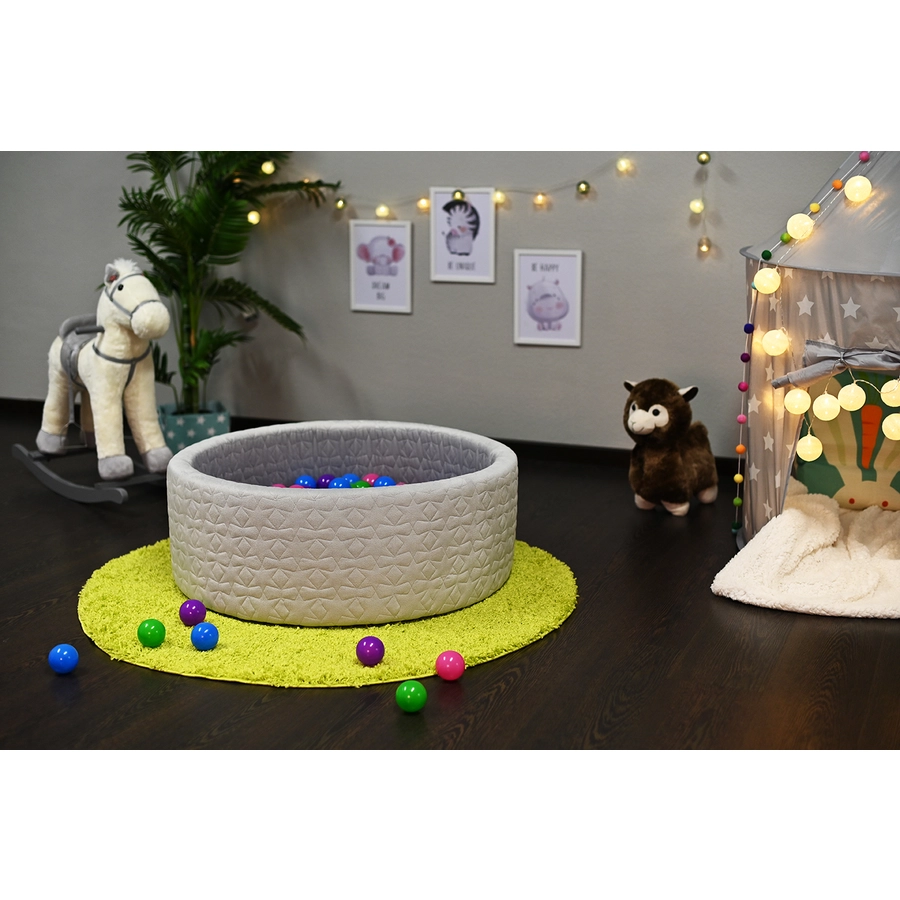 knorr toys® Bällebad soft - Cosy geo grey 300 balls softcolor