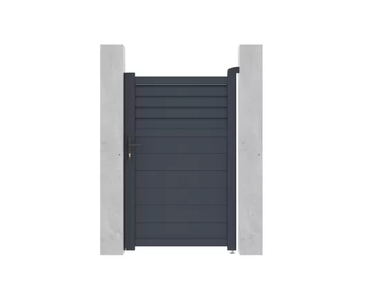 Portillon battant aluminium persienné L103 x H166 cm anthracite - VIAZO