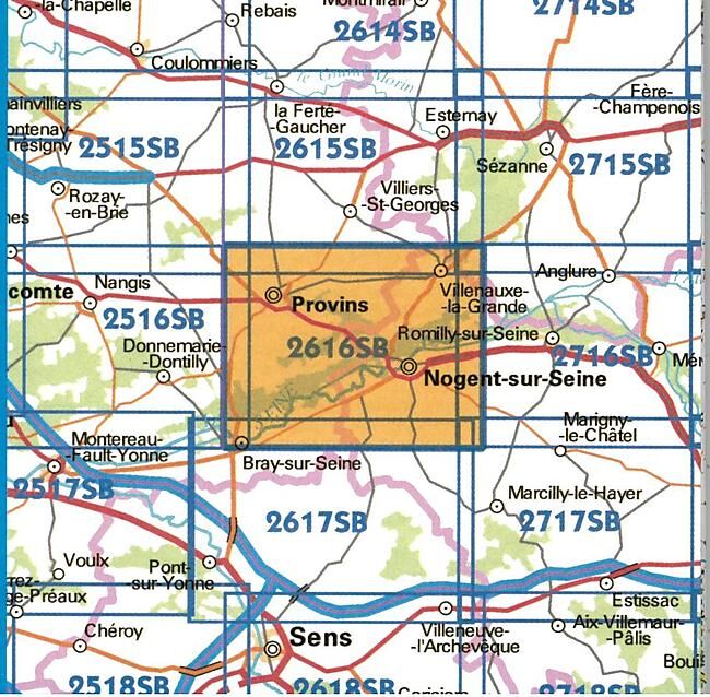 IGN - 2616 SB PROVINS NOGENT SUR SEINE 1 25 000