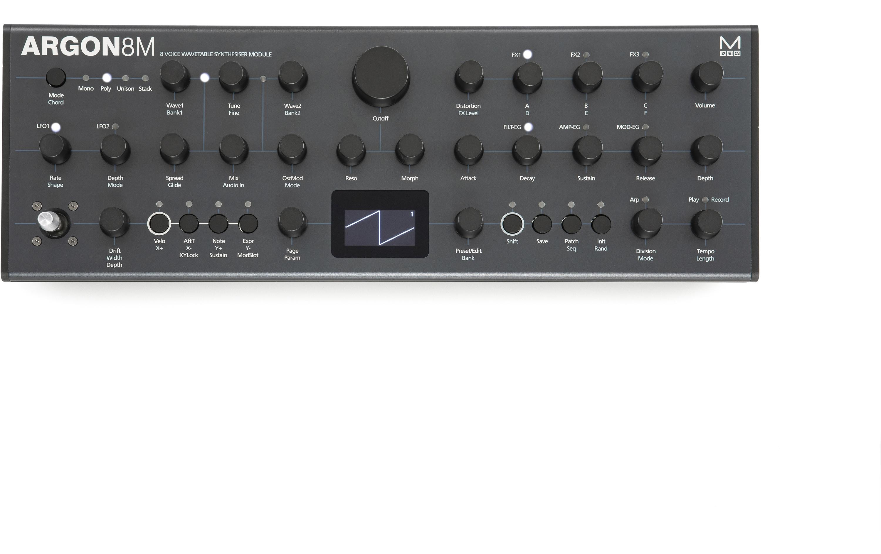 Synthesizer Argon8M<br>8-stimmiger Wavetable-Synthesizer