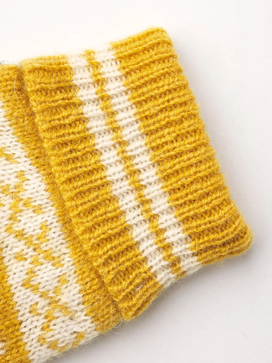 Hestra Isvik Mitt Mustard/Offwhite