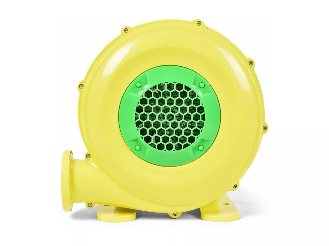 Gonfleur Électrique 850W pour Château Gonflable & Toboggan, Souffleur Électrique Résistant à Haute Température, 8 Piquets de Sol, Pompe Air Electrique, Jaune