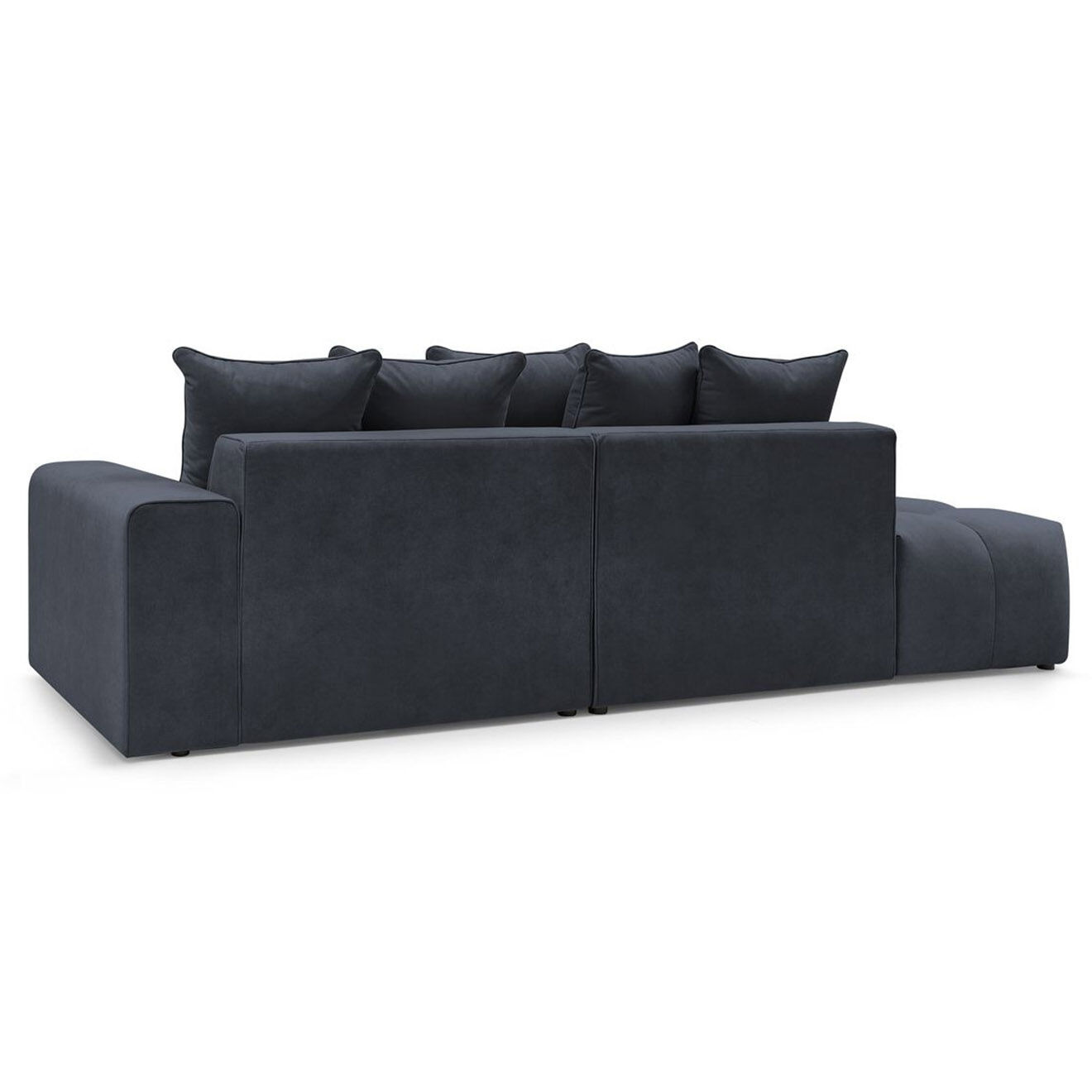 Bobochic Canapé d'angle fixe mont-blanc velours angle droit bleu foncé foncé foncé - 313x176x97 cm