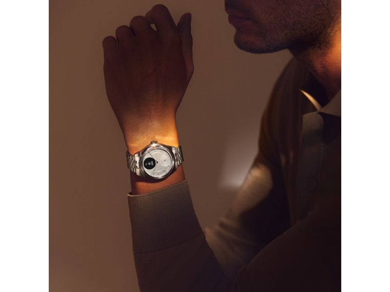 Withings ScanWatch Nova Brilliant Edition Titanium Silver Fortschrittliche Hybridsmartwatch