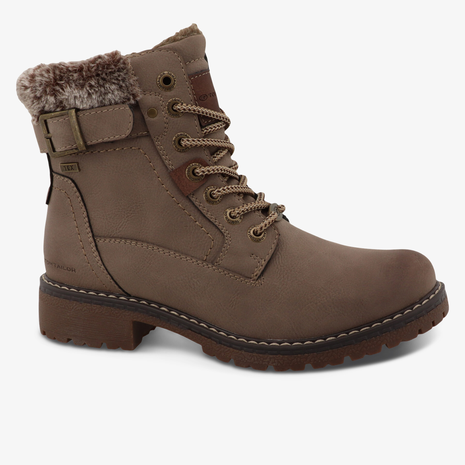 TOM TAILOR Damen Schnürstiefeletten grau