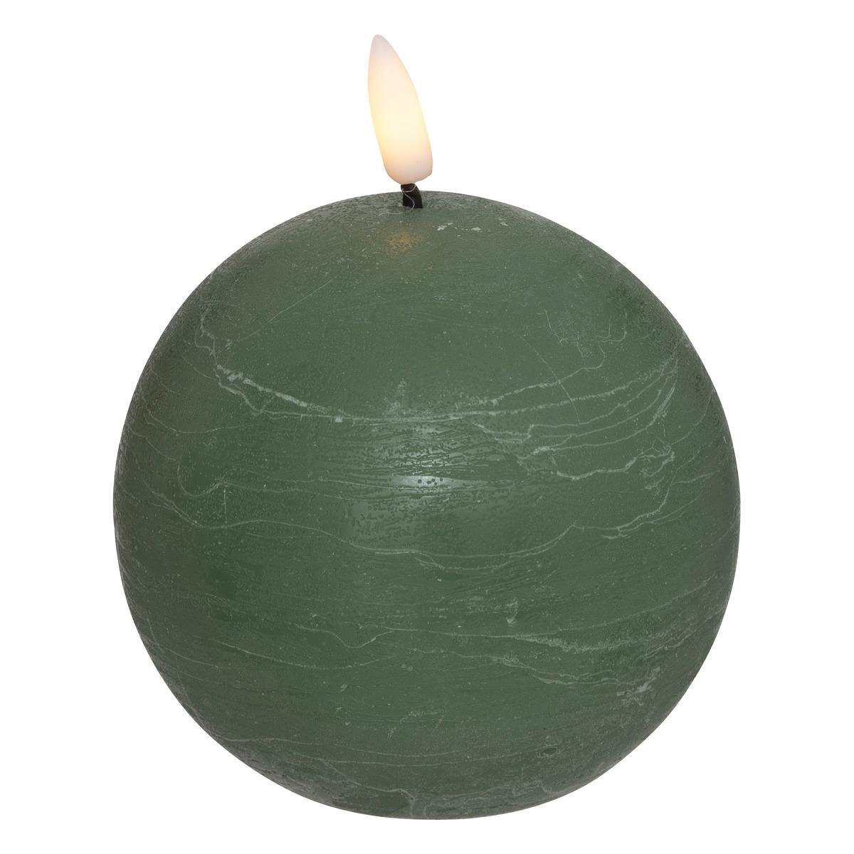 BOUGIE BOULE LED MOLIA VERT D.10CM