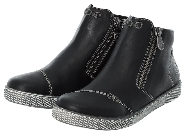 Rieker Schlupfboots  , Stiefelette, Schlupfboots mit Reissverschluss