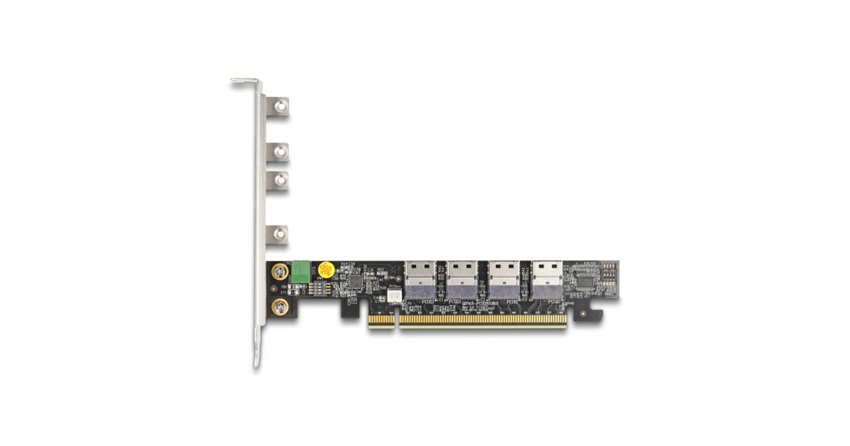 DeLOCKPCI Express x16 Card to 4 x internal SFF-8654 4i NVMe netwerkadapter