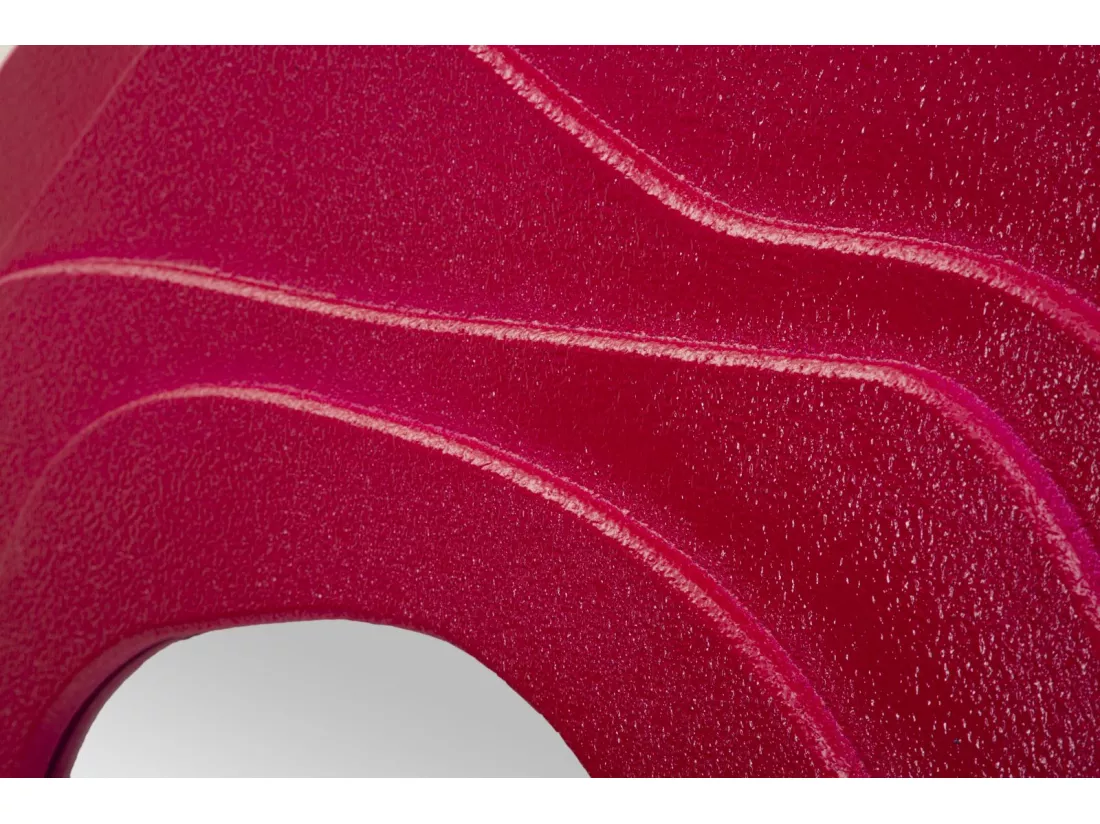Miroir Mural Fuchsia aux Formes Sinuées - Design Moderne et Créatif - 90x4x97 cm