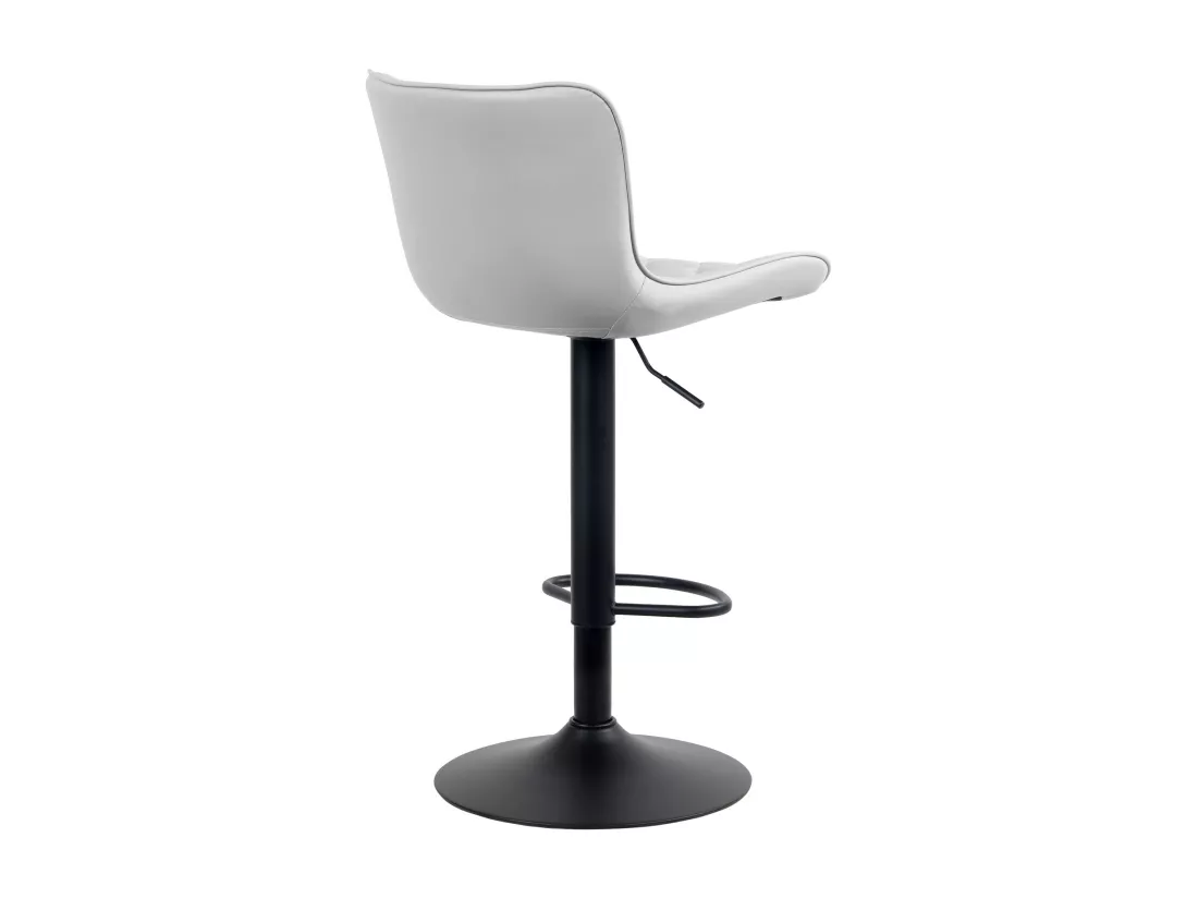 Lot de 2 Tabourets de bar - Similicuir & Métal - Blanc - Emma