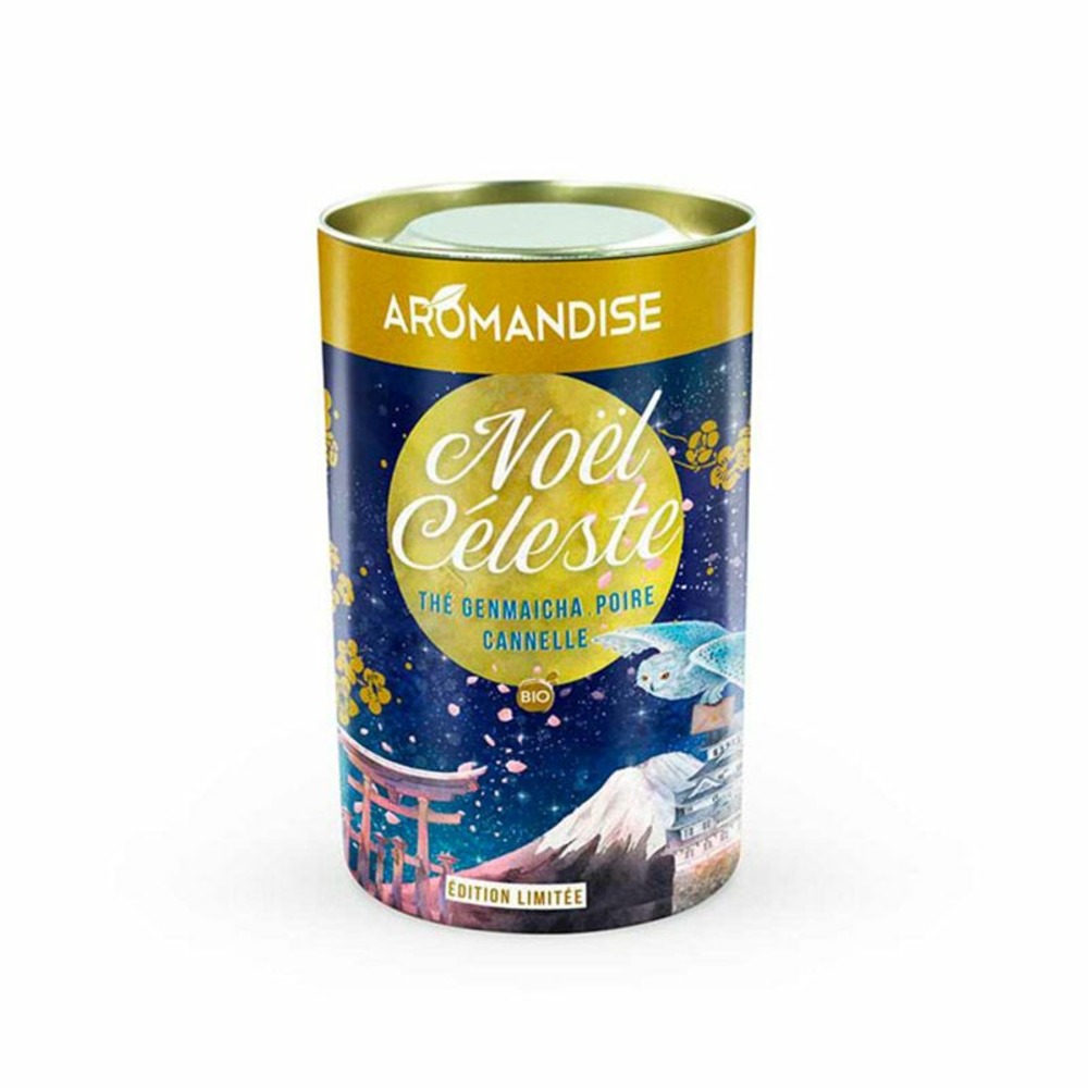 Thé japonais noël céleste - genmaïcha, poire, cannelle